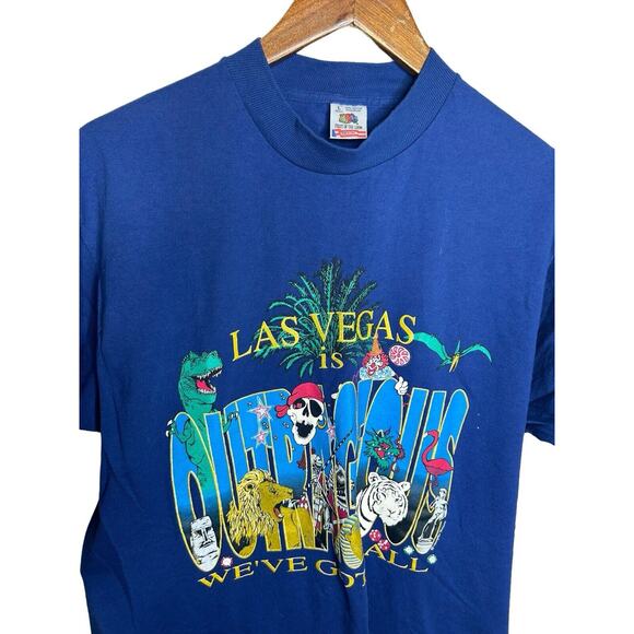 Vintage 1990s 93 Fruit of the Loom Las Vegas Graphic t-shirt single stitch sz L - Picture 4 of 4